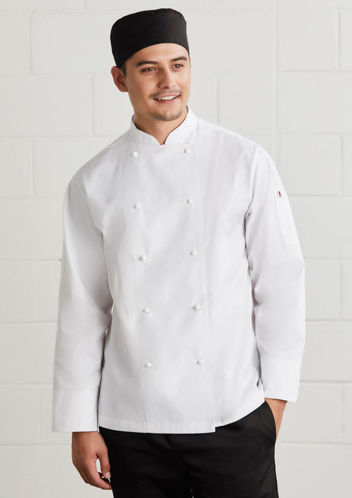 Mens Al Dente Long Sleeve Chef Jacket CH230ML XS / White/Black