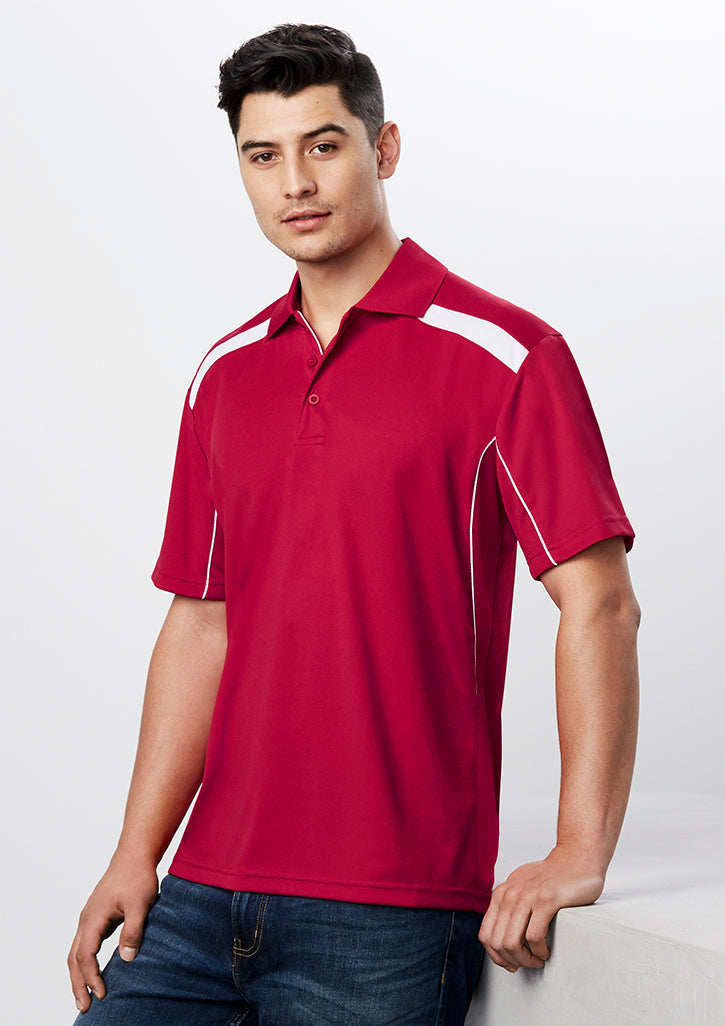 Mens United Short Sleeve Polo P244MS XL / Red/White