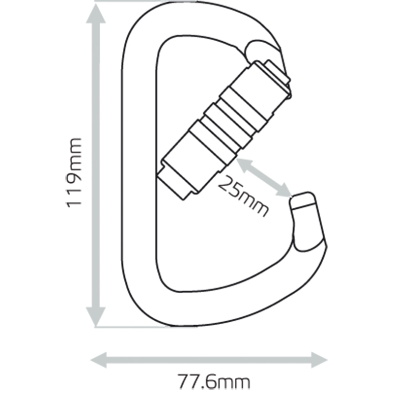 AION Triple lock D carabiner